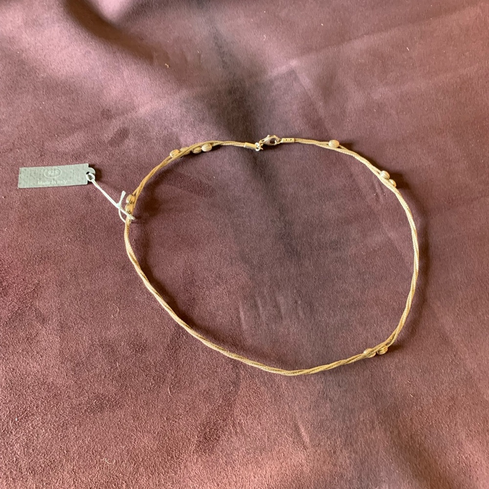 Italy 925 Sterling Silver Choker Necklace